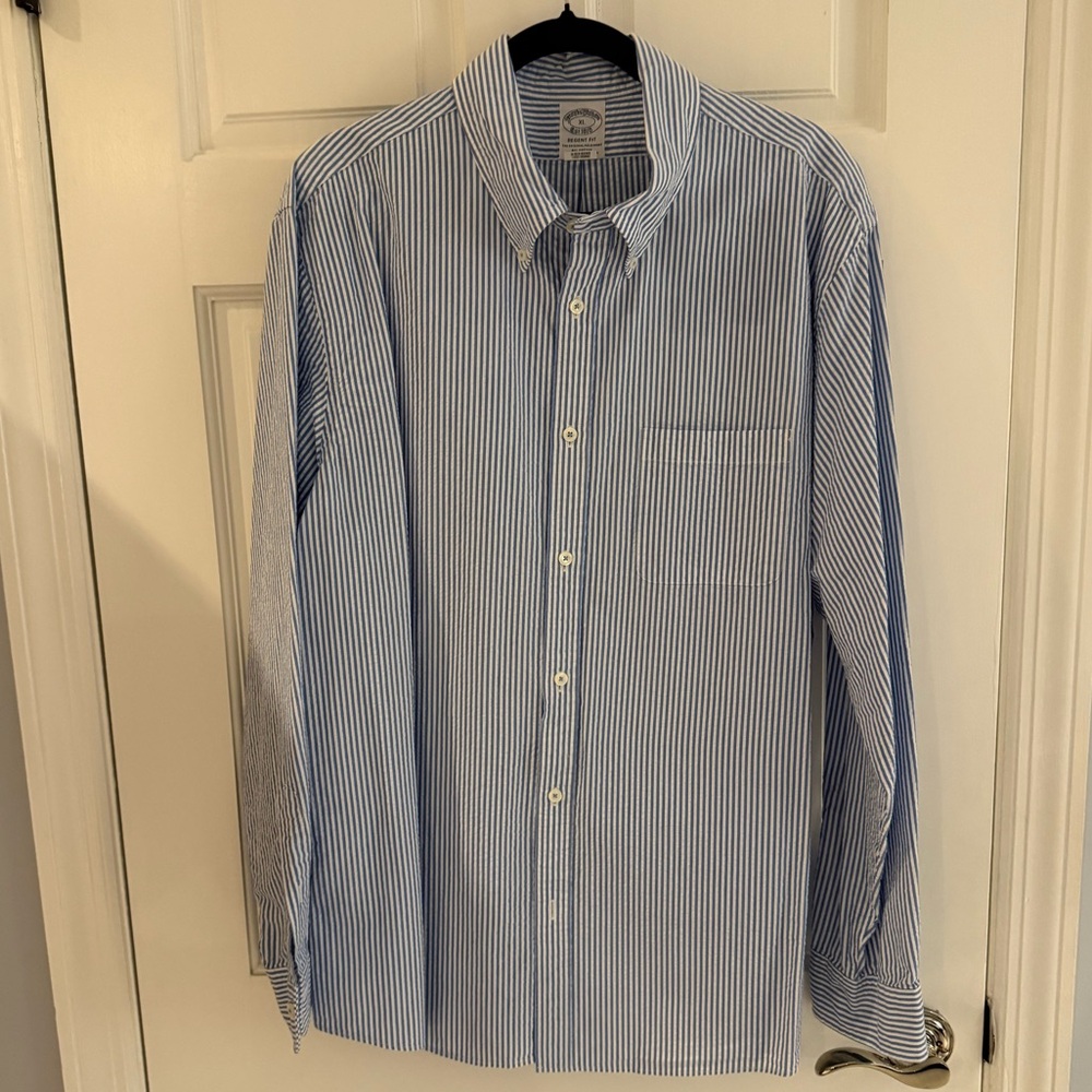 Brooks Brothers Striped Seersucker Button-Down Shirt